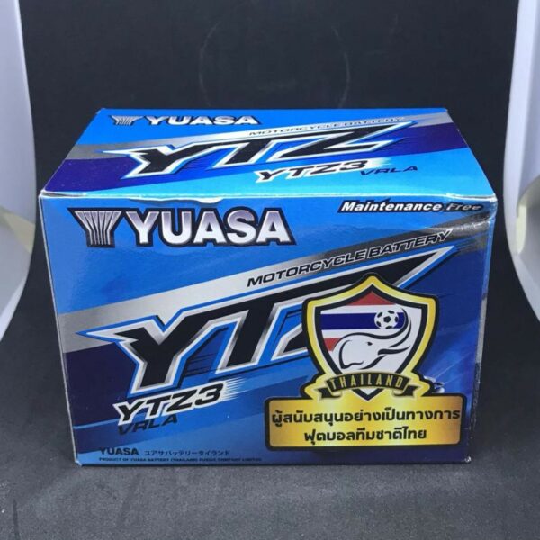 YUASA ยัวซ่า แบตเตอรี่แห้งมอเตอร์ไซค์  รุ่น YTZ3 เบอร์ 3 ใชักับรถจักรยานยนต์สตาร์ทเท้า