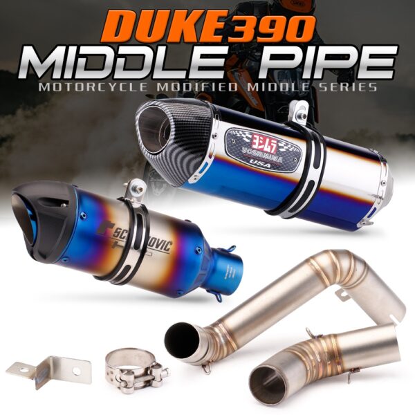 สำหรับ KTM DUKE 200 390 2012 2013 2014 2015 2016 รถจักรยานยนต์ท่อไอเสียท่อไอเสีย Escape Silencer Link หลอดกลางการเชื่อมต่อ Slip on