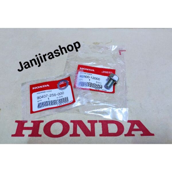 น็อตถ่ายน้ำมันเครื่อง +แหวน HONDA (แท้ศูนย์) เวฟ100 / เวฟ125 / ดรีม100 / WAVE 100 / WAVE 125