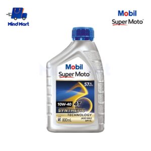 น้ำมันเครื่องรถมอเตอร์ไซค์ กึ่งสังเคราะห์ Mobil Super Moto 10W-40 ขนาด 0.8 ลิตร