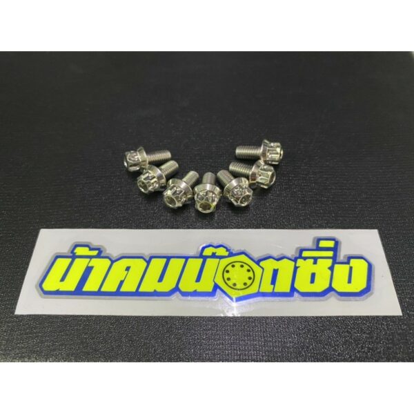 น้าคมน๊อตซิ่ง น๊อตเบอร์10 (M6*12)หัวเฟือง เลส (ราคาต่อ 1 ตัว)