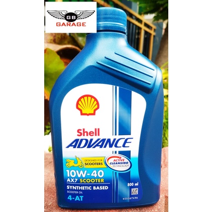 น้ำมันเครื่องรถมอเตอร์ไซค์ SHELL ADVANCE 10W-40 สำหรับรถออโต้