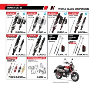 Pre Order โช้ค YSS สำหรับ Honda Monkey 125 ปี 2018 ขึ้นไป พร้อมประกัน 1 ปี By Motofiix