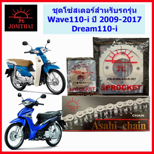 โซ่สเตอร์420 สำหรับรถ Wave110-i และ Dream110-i รุ่นไฟหน้าเป็นไฟธรรมดา ตราพระอาทิตย์