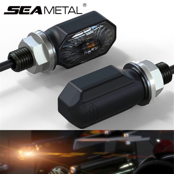 Seametal ไฟเลี้ยว LED สัญญาณเลี้ยว ขนาดเล็ก สําหรับรถจักรยานยนต์ 2 ชิ้น