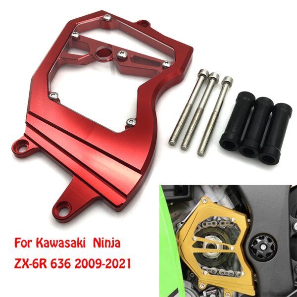 ฝาครอบโซ่อลูมิเนียม CNC อุปกรณ์เสริม สําหรับ Kawasaki Ninja 636 ZX-6R ZX6R ZX636 2009-2013 2014 2015 2016 2017 2018 2019 2020 2021