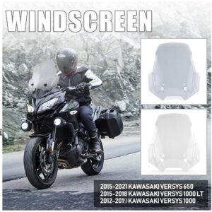 Ultrasupplier Motorcycle Windscreen Windshield Wind Screen Protector for Kawasaki Versys 650 1000 2015-2019 Versys 1000 2012-2014 KLE650 2018