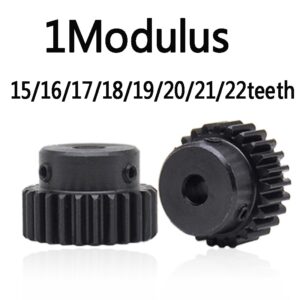 Spur เฟืองมอเตอร์โลหะ Modulus 15 16 17 18 19 20 21 22 ซี่ 1M10T 5 6 6.35 7 8 มม. 1M16T 1M17T 1 ชิ้น