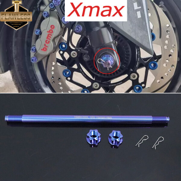 Flawlessti เพลาหน้าไทเทเนียม สําหรับ Yamaha Xmax 300 Gr5 M14×300 มม.