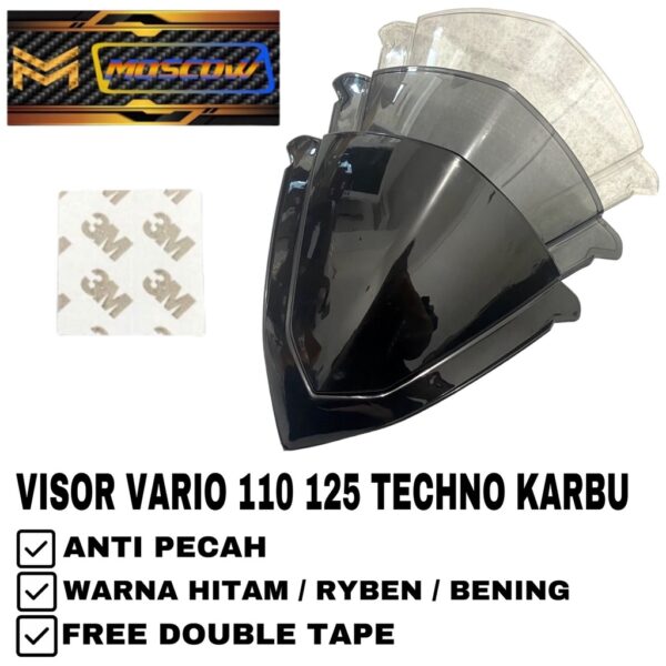 Hitam ใหม่ล่าสุด คาร์บูเรเตอร์ VISOR VARIO TECHNO 110 125 PNP VARIO 125 TECHNO 110 VISOR สีดํา