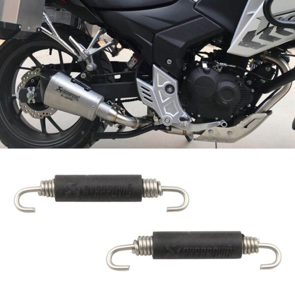 สปริงท่อไอเสีย AKRAPOVIC สีดํา สําหรับรถจักรยานยนต์ จํานวน 2 ชิ้น