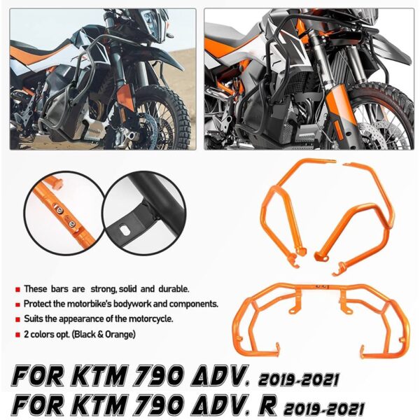 อุปกรณ์เสริมรถจักรยานยนต์ บาร์กันชน ป้องกันเครื่องยนต์ สําหรับ KTM 790 Adventure R 790 ADV 2019-2023