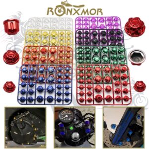 Ronxmor ใหม่ ฝาครอบน็อตสกรู 8 สี อุปกรณ์เสริม สําหรับรถจักรยานยนต์ Yamaha Kawasaki Honda 30 ชิ้น ต่อชุด