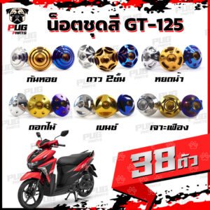 น็อตชุดสีGT125 (1ชุด=38) น็อตชุดสีGT 125 จีที125 น็อตเฟรมGT125 น็อตจีที125 น็อตGT125 น็อสแตนเลส (GT125)