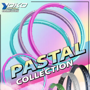 วงล้อ YOKO PASTEL COLLECTION สีพาสเทล มีสีให้เลือก ขนาด 1.40-17 มีทั้งสีล้วน และ 2 สี (คู่)