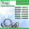 RNA4906 RNA5906 RNA6906 NK37/20 NK37/30 NK38/20 NK38/30 ตลับลูกปืนเม็ดเข็ม หมุนได้ 2 ด้าน Needle Roller Bearing