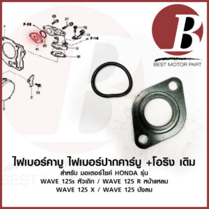 ไฟเบอร์ ไฟเบอร์คาร์บู ปากคาร์บู ไฟเบอร์คอหรีด เดิม สำหรับมอเตอร์ไซค์ HONDA รุ่น WAVE125 S/R/X/i DREAM 125 หัวเถิก บังลม