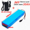 10S3P 36V 30ah แบตเตอรี่ e-bike แบตเตอรี่ 18650 Li-Ion แบตเตอรี่ 500W พลังงานสูงและความจุ 42V พร้อมเครื่องชาร์จ