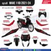 ชุดสีทั้งคัน HONDA Wave 110i ปี 2021-2024 สีดำ-แดง NH-A33M เวฟ แท้เบิกศูนย์ฮอนด้า (Megaparts Store)