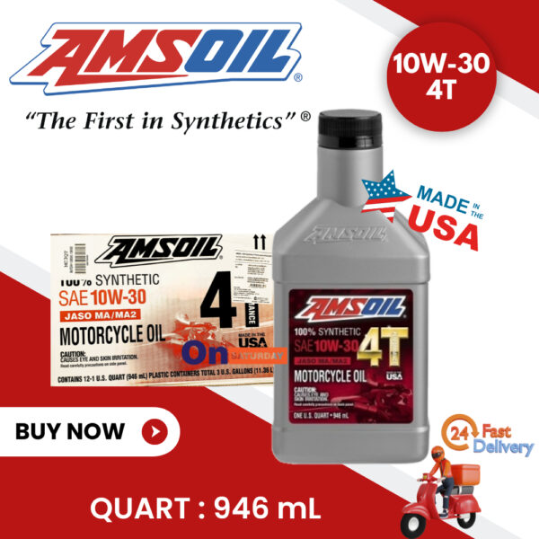 AMSOIL 4T 100% 10W-30 4T 946mL Made in USA