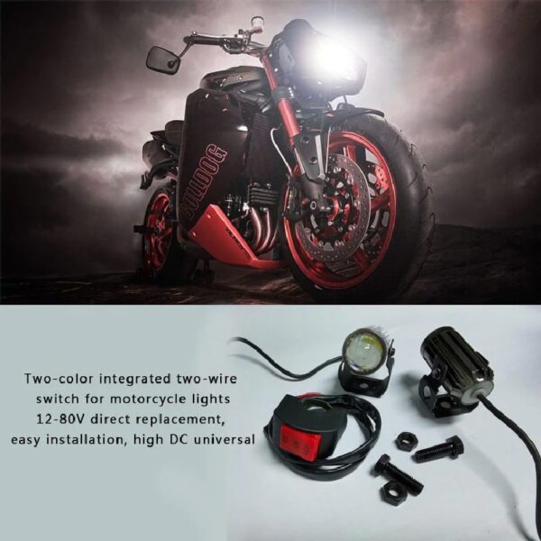 Motorcycle Mini Driving ไฟสปอร์ตไลท์มอเตอร์ไซค์ ไฟหน้า LED Light มอเตอร์ไซค์ หลอดไฟ (1BOX-2Pcs)