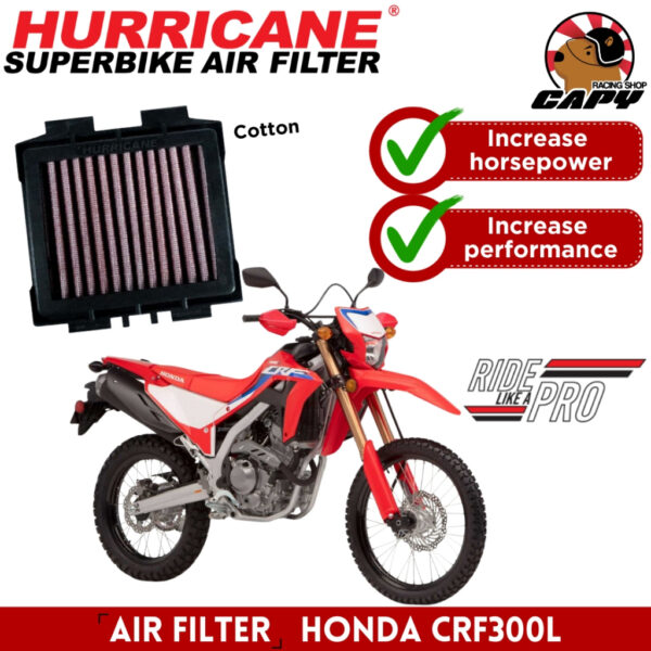 [HM-8199] กรองอากาศ Hurricane สำหรับ CRF300L ทุกปี ทำความสะอาดได้