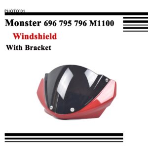 Psler ชิวหน้า บังลม กระจกหน้ารถ กระจกกันลม สําหรับ Ducati Monster 696 795 796 M1100